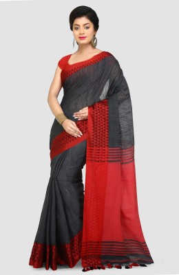 Mystory Woven Handloom Handloom Cotton Silk Saree(Red, Grey)