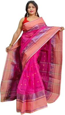 HouseOfCommon Printed Bollywood Pure Cotton Saree(Pink)