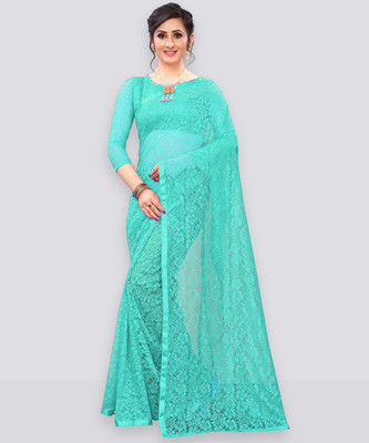 LOROFY Self Design Bollywood Net Saree(Multicolor)