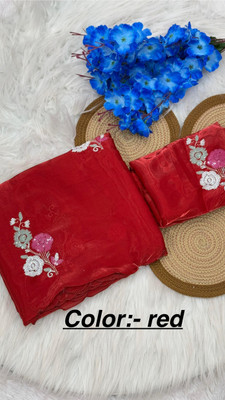 GOLDOLL FAB Self Design Bollywood Georgette Saree(Red)