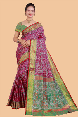 Raj Vivah Printed Kanjivaram Jacquard Saree(Multicolor)