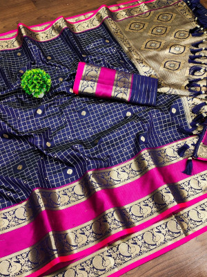 Bansari Textiles Embellished, Applique, Self Design, Woven Banarasi Art Silk Saree(Multicolor)