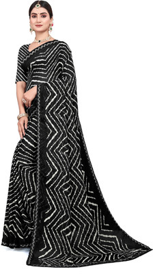 Adroit Management Printed Bollywood Georgette Saree(Black)