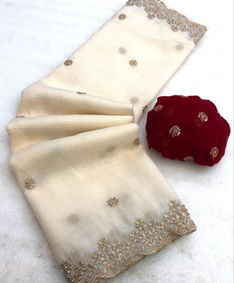 Tradivibe Dyed Bollywood Art Silk Saree(Beige)