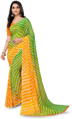 Moda Rapido Printed Daily Wear Georgette Saree(Yellow)