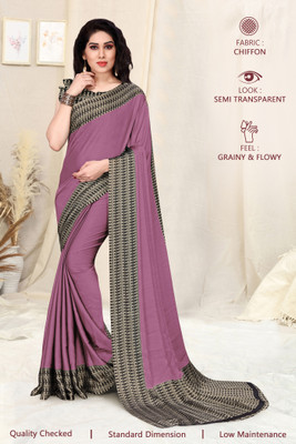 MIRCHI FASHION Solid/Plain, Embellished Daily Wear Chiffon, Georgette Saree(Pink, Beige)