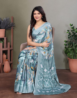 YASHIKA Printed Daily Wear Tussar Silk Saree(Blue)