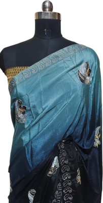 DEEPAK Self Design Bollywood Crepe Saree(Black)