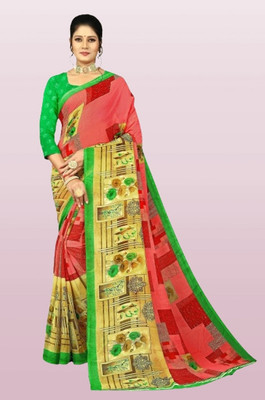 RUNAYA NX Digital Print Daily Wear Chiffon Saree(Multicolor)