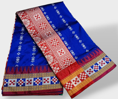 PremiumTextiles Printed Sambalpuri Silk Blend Saree(Multicolor)
