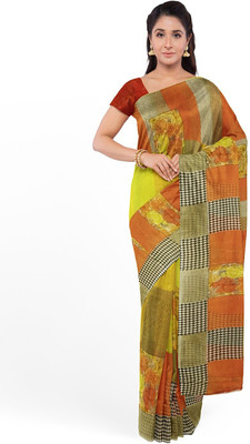Suntex Floral Print Bandhani Georgette Saree(Multicolor)