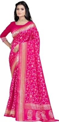 Saadhvi Woven Kanjivaram Pure Silk Saree(Pink)