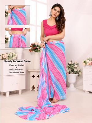 yourwish Printed Bollywood Georgette Saree(Pink)