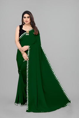 DHARMEE Embellished Bollywood Georgette, Chiffon Saree(Green)