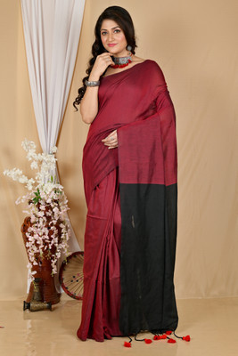 STRADHA Self Design Handloom Cotton Blend Saree(Multicolor)
