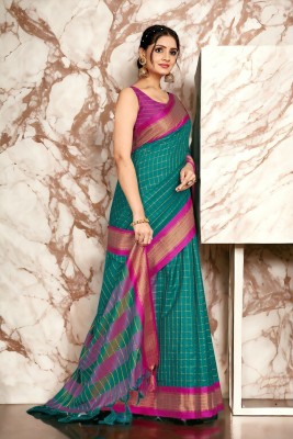 Raghav Silk Studio Woven Handloom Cotton Silk Saree(Light Green)