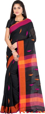 KALPANASAREE Self Design Handloom Pure Cotton Saree(Black)