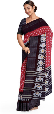 HouseOfCommon Printed Bhagalpuri Art Silk Saree(Orange)