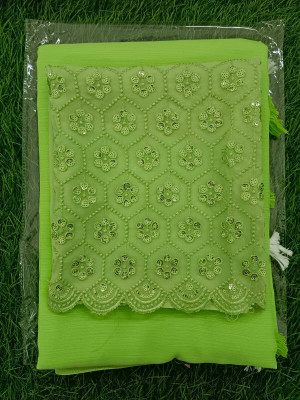 shivdhara Printed Pochampally Georgette Saree(Green)