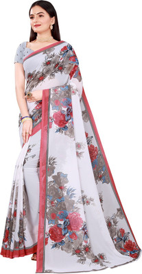 Suntex Printed Bandhani Georgette Saree(Purple)