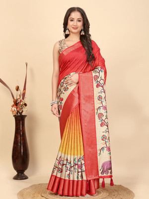 HouseOfCommon Printed Daily Wear Art Silk Saree(Multicolor)