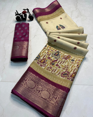 KV Fashion Digital Print Daily Wear Art Silk Saree(Multicolor)