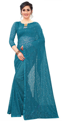 LOROFY Self Design Bollywood Net Saree(Multicolor)