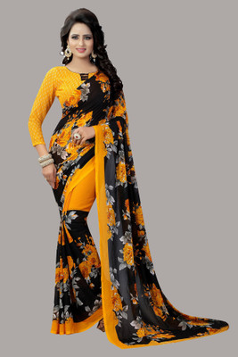 Priyashi Printed Daily Wear Georgette Saree(Yellow)