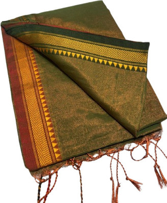 kalpana handloom Solid/Plain Handloom Tissue Saree(Multicolor)