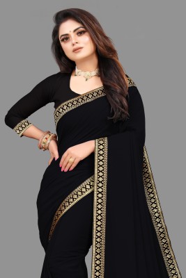 Sangath Embroidered Bollywood Georgette Saree(Black)