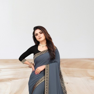 Samrudhh Enterprise Embroidered Bollywood Net Saree(Grey)