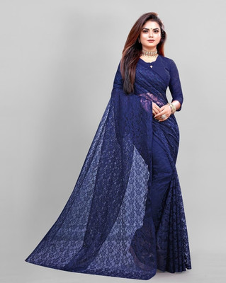 Saadhvi Printed Banarasi Art Silk Saree(Blue)