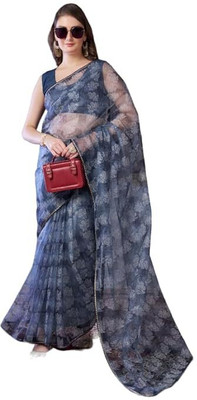 Pkkt Embroidered Bollywood Net Saree(Multicolor)