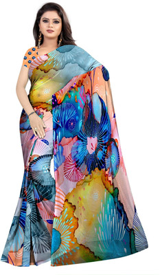SCFO Digital Print Daily Wear Polyester Saree(Multicolor)