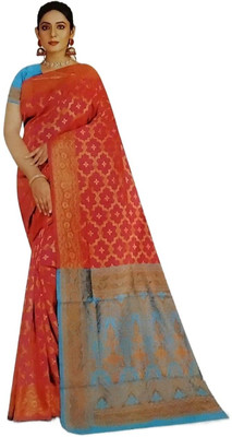 Fashionlu Printed Bandhani Cotton Silk Saree(Multicolor)