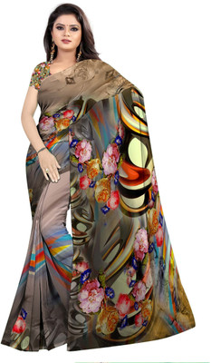 SCFO Digital Print Daily Wear Polyester Saree(Multicolor)