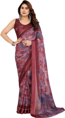 Meet Trendz Printed Bollywood Georgette Saree(Maroon)