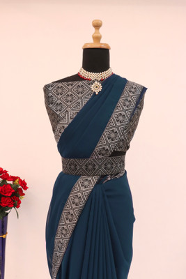 SOMVATI Printed Bollywood Georgette Saree(Dark Green)