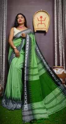 ADbutiq Self Design Handloom Handloom Cotton Blend Saree(Grey)