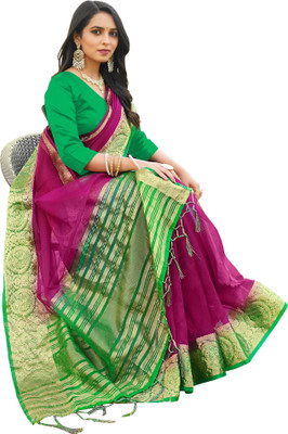 Aarunika SST Woven Bollywood Organza Saree(Multicolor)