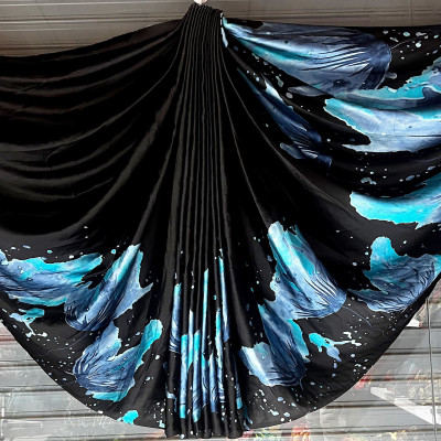 Fancy Fab Striped Daily Wear Crepe Saree(Black)