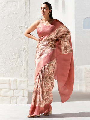 ANOUK Woven Chinnalapattu Silk Blend Saree(Orange)