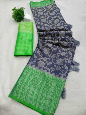 SARIMANIA Self Design, Woven Kanjivaram Art Silk, Pure Silk Saree(Grey)