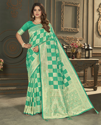 nilkanth creation Self Design Banarasi Jacquard Saree(Multicolor)