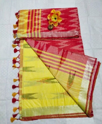 Manikant Handloom Printed Bhagalpuri Cotton Blend Saree(Multicolor)