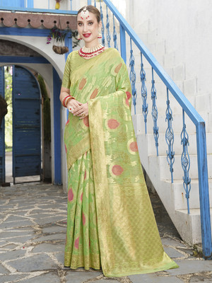 ANOUK Woven Mysore Art Silk Saree(Green)