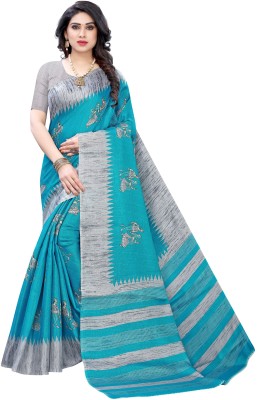 Priyashi Printed Mysore Art Silk Saree(Blue)