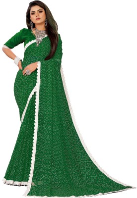 Reeta Fashion Printed Bollywood Georgette Saree(Dark Green)