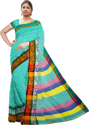 SHRISTI CLOTHINGS Solid/Plain Handloom Pure Cotton Saree(Light Green)
