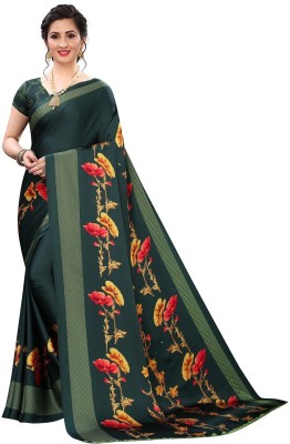 ROOP SUNDARI SAREES Digital Print Bollywood Crepe Saree(Green)